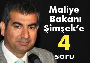 Yıldıray Sapan'dan Şimşek'e 4 soru